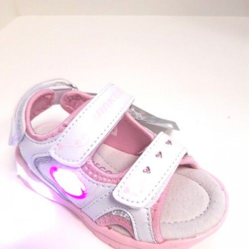 SE019482 Dětské svítící sandálky SE01948-2 WHITE/PINK
