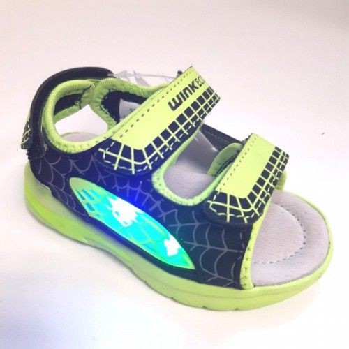 SE019502 Dětské svítící sandálky SE01950-2 BLACK/LIME