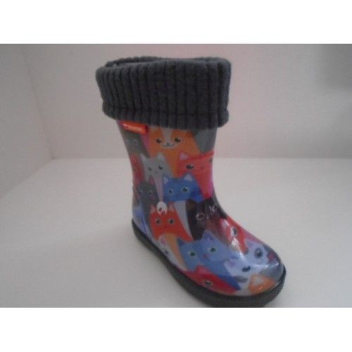 ZATEPLENE_HOLINY_KOCKY Zateplené holinky DEMAR kočky